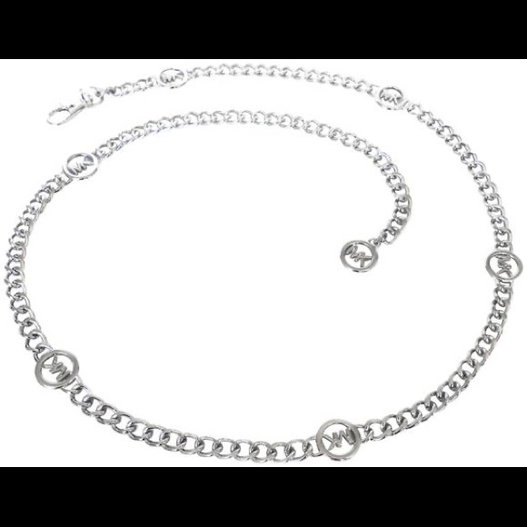 MICHAEL KORS Silver MK Logo Chain Belt - Picture 10 of 15